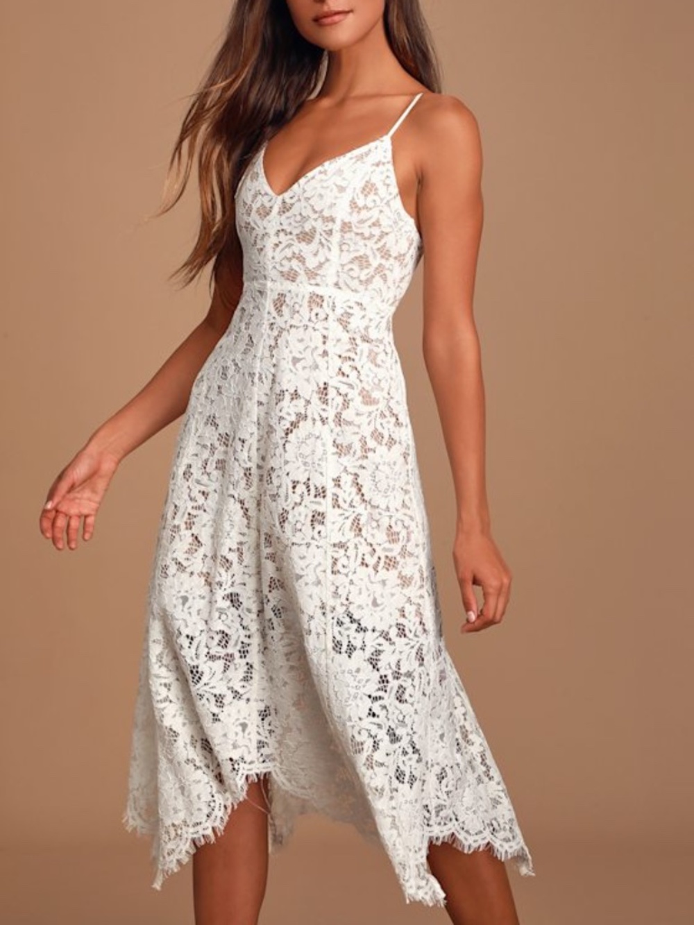 Lulus One Wish White Lace Midi Dress - Size 2X